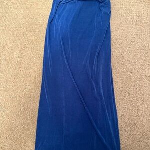 Elegant Blue Velvet Skirt